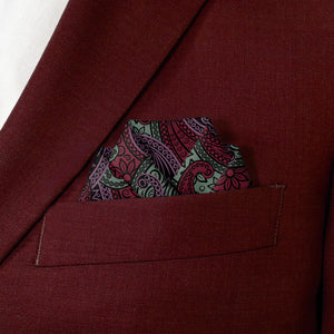 Sebastian Paisley Pocket Square - Scalloped Fold - Knotty Tie Co.