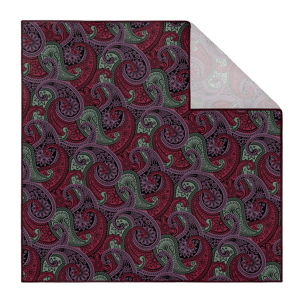 Sebastian Paisley Pocket Square - Printed - Knotty Tie Co.