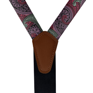 Sebastian Paisley Suspenders - Vegan Leather Y-Back - Knotty Tie Co.