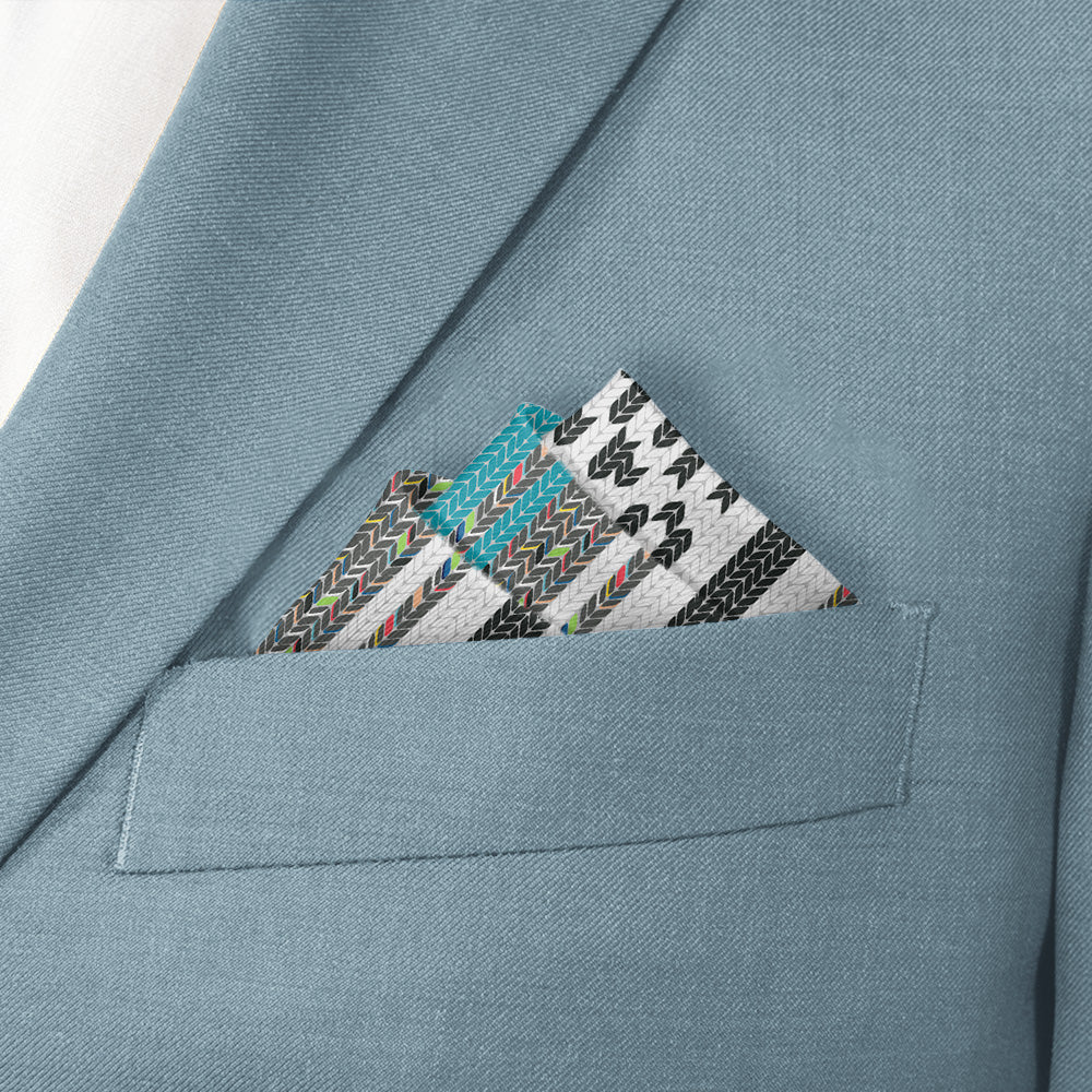 Serape Stripe Pocket Square - Stairs Fold - Knotty Tie Co.