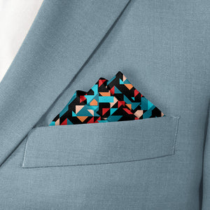 Seventh Sense Geo Pocket Square - Stairs Fold - Knotty Tie Co.