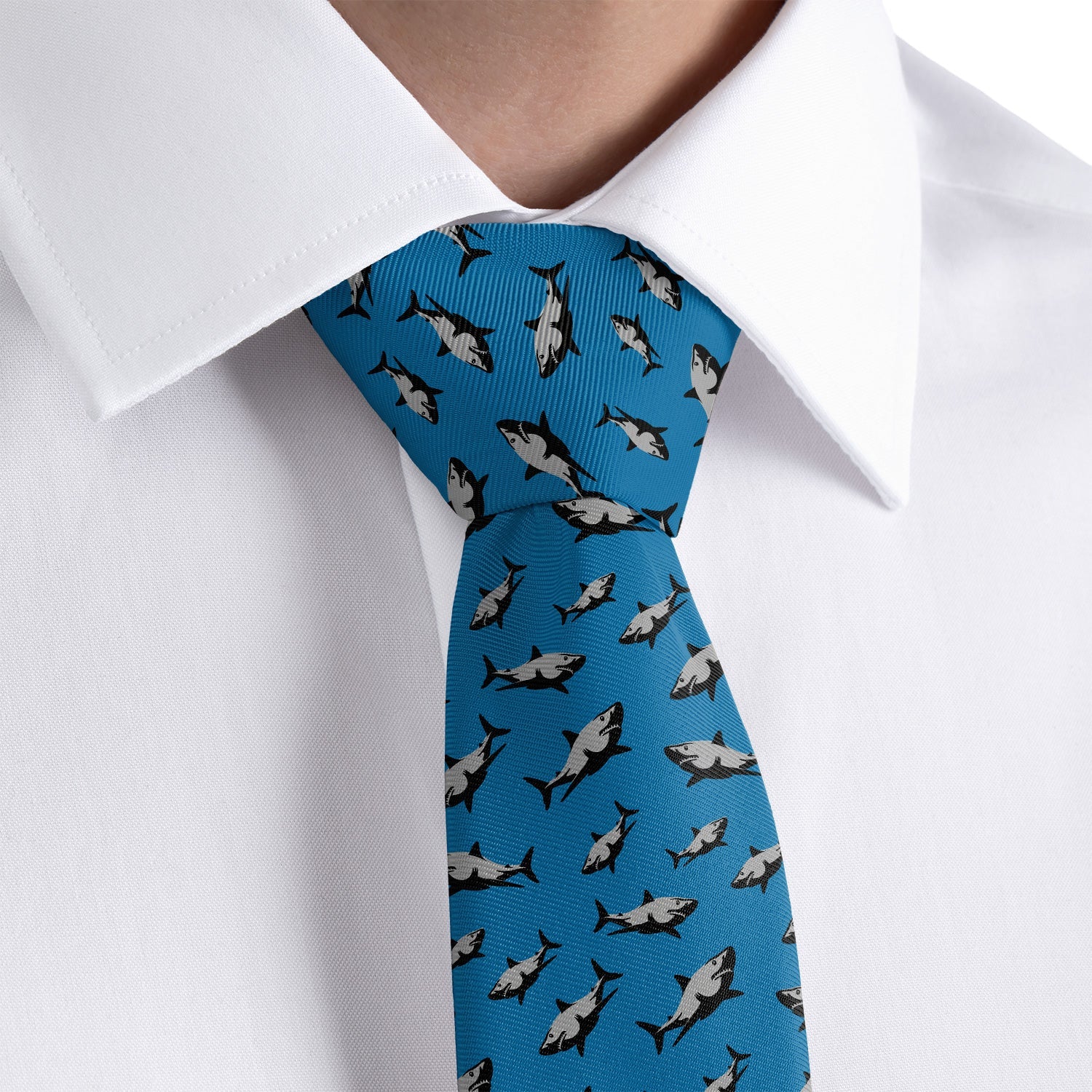 Sharks Necktie - Dress Shirt - Knotty Tie Co.