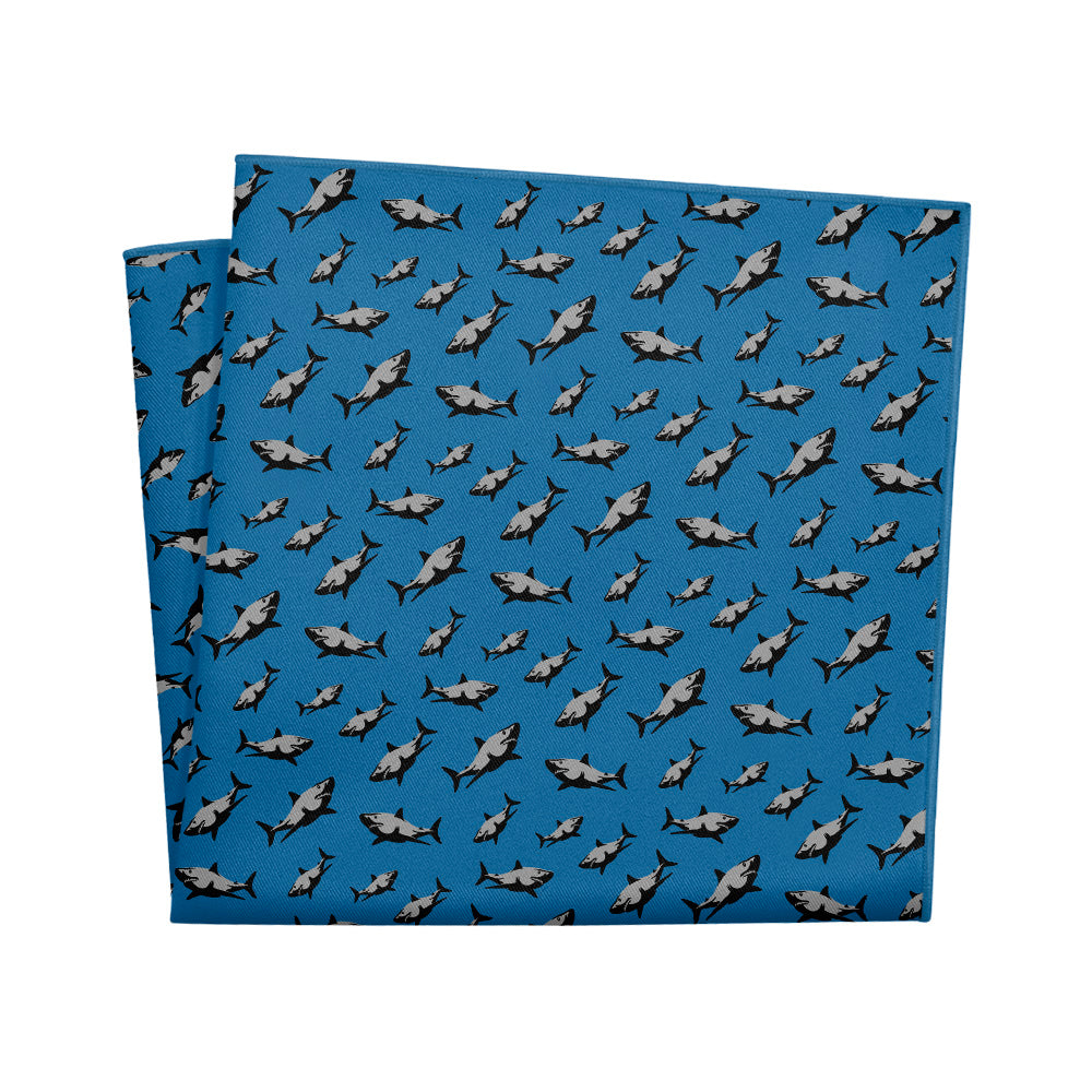 Sharks Pocket Square - 12" Square - Knotty Tie Co.