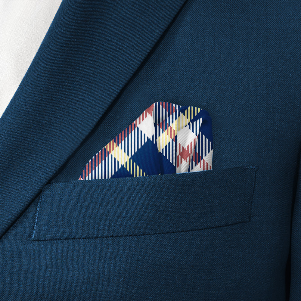 Shaun Plaid Pocket Square - Wave Fold - Knotty Tie Co.