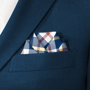 Shaun Plaid Pocket Square - Scalloped Fold - Knotty Tie Co.