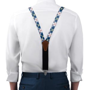 Shaun Plaid Suspenders - On Model Front View - Knotty Tie Co.