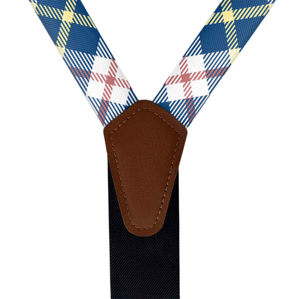 Shaun Plaid Suspenders - Vegan Leather Y-Back - Knotty Tie Co.