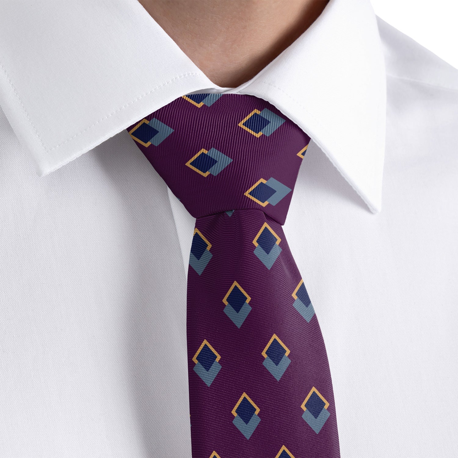 Simon Geometric Necktie - Rolled - Knotty Tie Co.