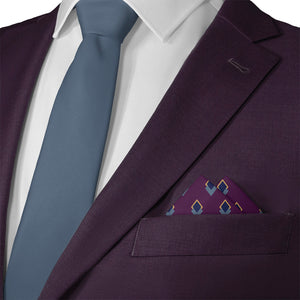 Simon Geometric Pocket Square - Matching Necktie- Knotty Tie Co.