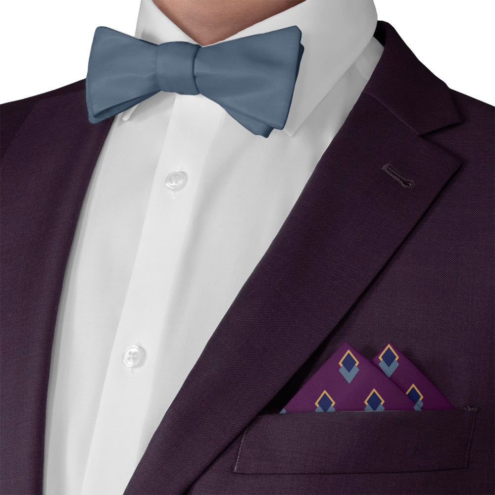 Simon Geometric Pocket Square - Matching Bow Tie - Knotty Tie Co.