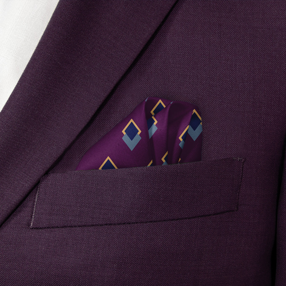 Simon Geometric Pocket Square - Wave Fold - Knotty Tie Co.