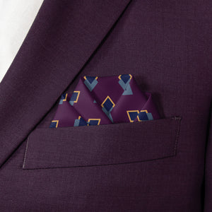 Simon Geometric Pocket Square - Scalloped Fold - Knotty Tie Co.