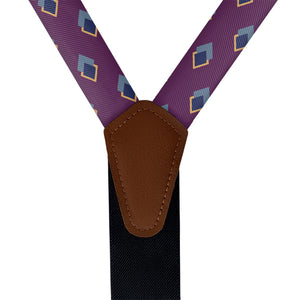 Simon Geometric Suspenders - Vegan Leather Y-Back - Knotty Tie Co.