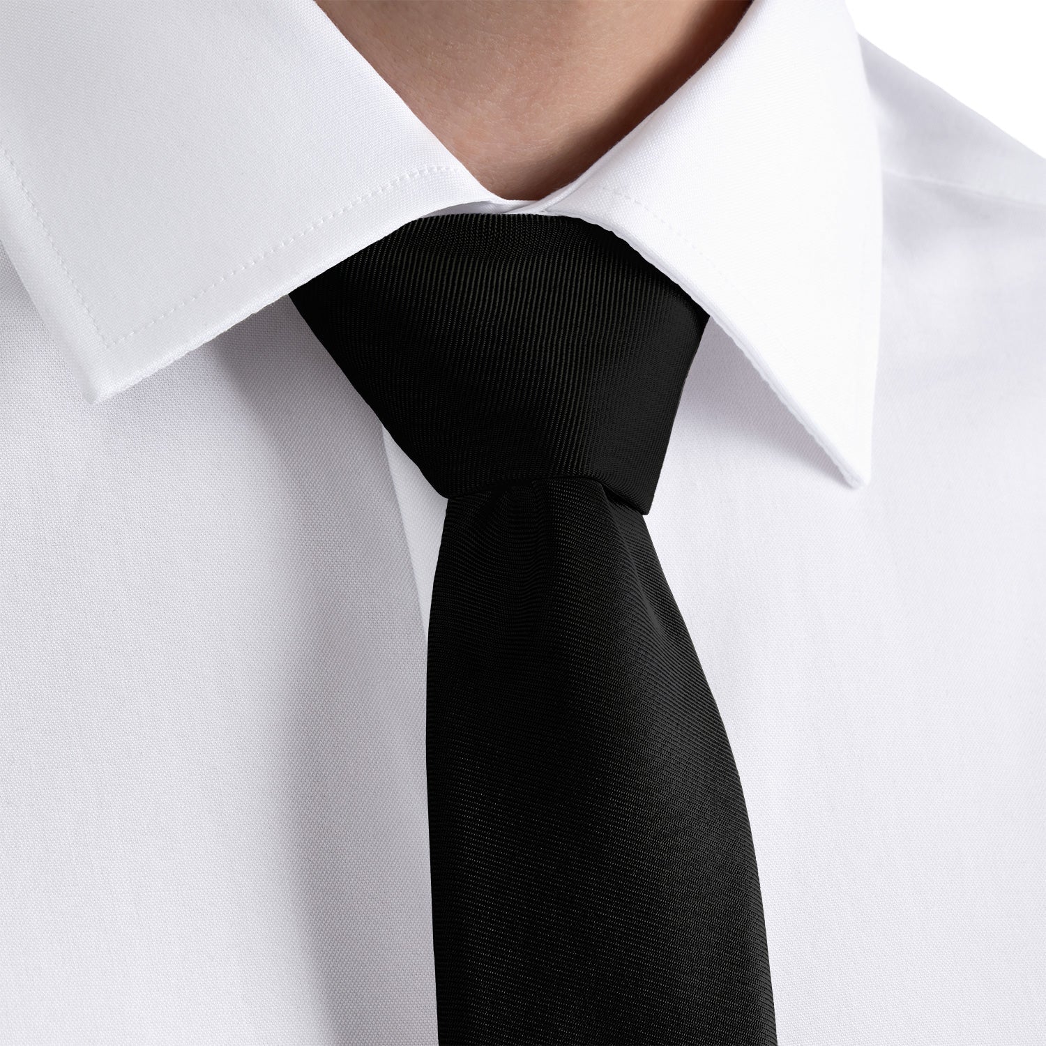 Solid KT Black Necktie - Rolled - Knotty Tie Co.