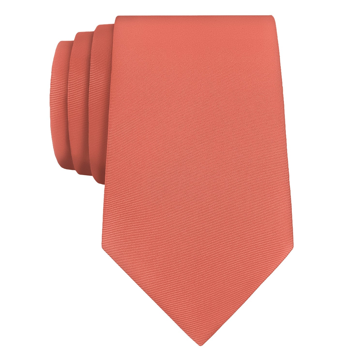 Solid KT Coral Necktie - Rolled - Knotty Tie Co.