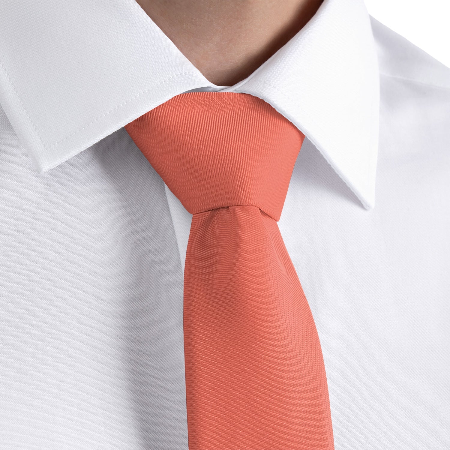 Solid KT Coral Necktie - Rolled - Knotty Tie Co.