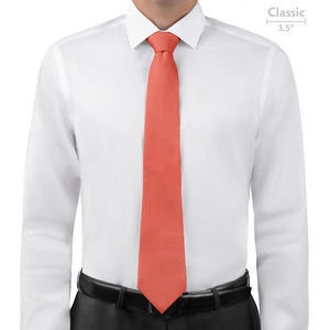 Solid KT Coral Necktie - Classic - Knotty Tie Co.