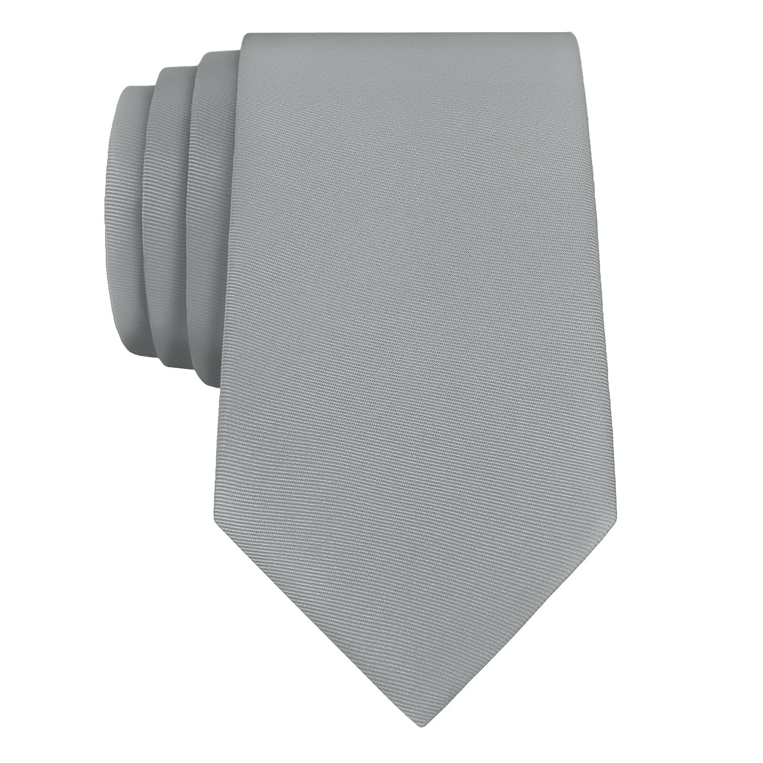 Solid KT Gray Necktie - Rolled - Knotty Tie Co.