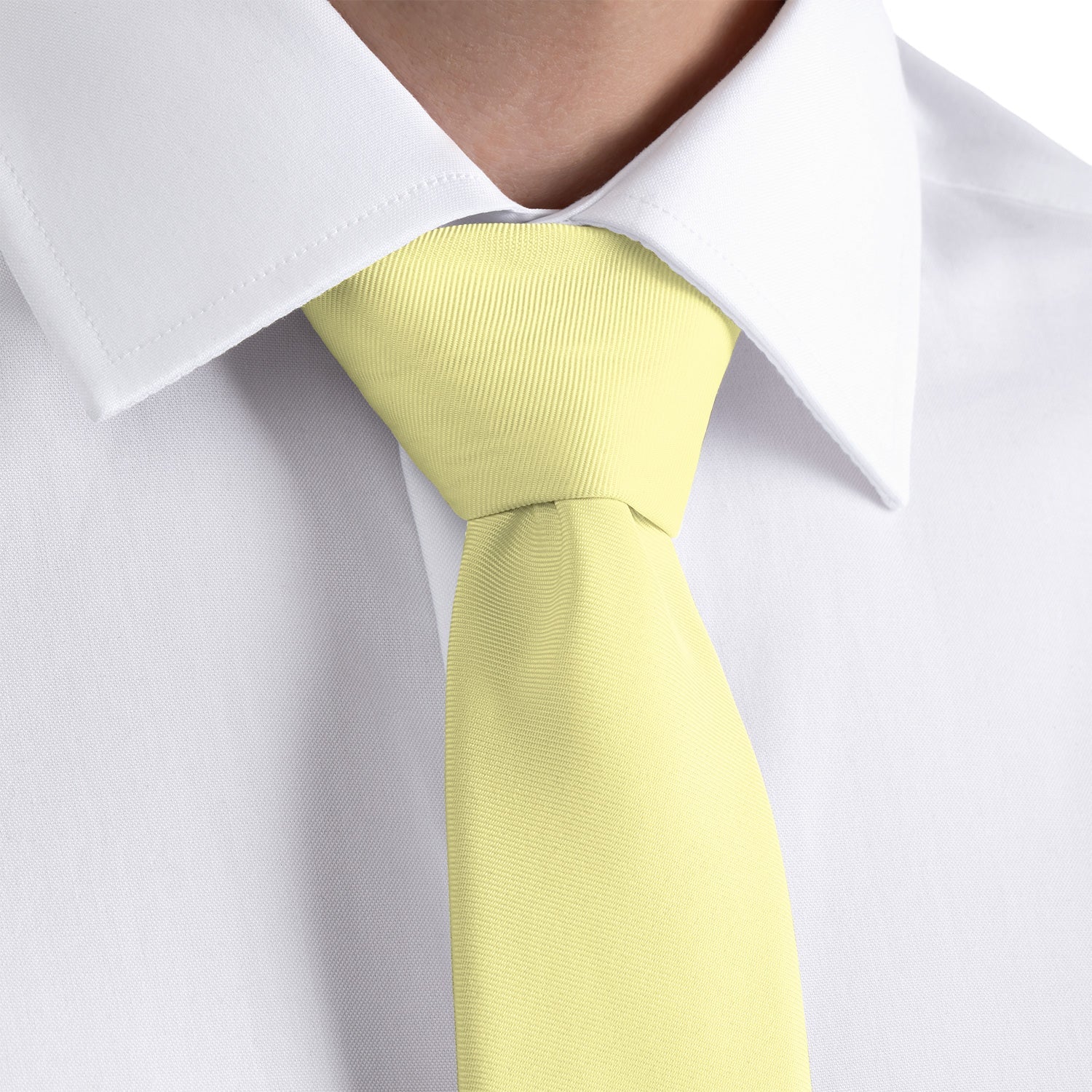 Solid KT Light Yellow Necktie - Rolled - Knotty Tie Co.