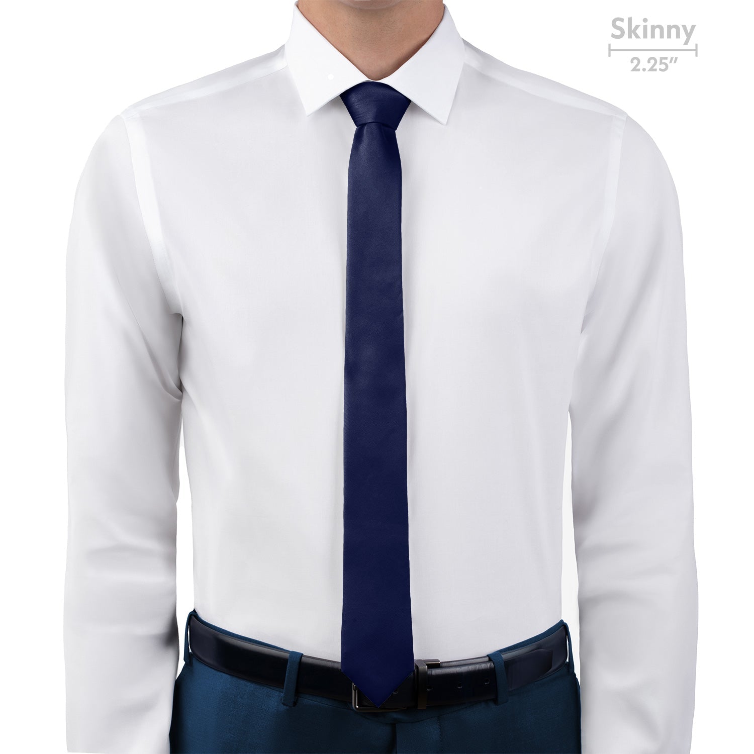 Solid KT Navy Necktie - Skinny - Knotty Tie Co.