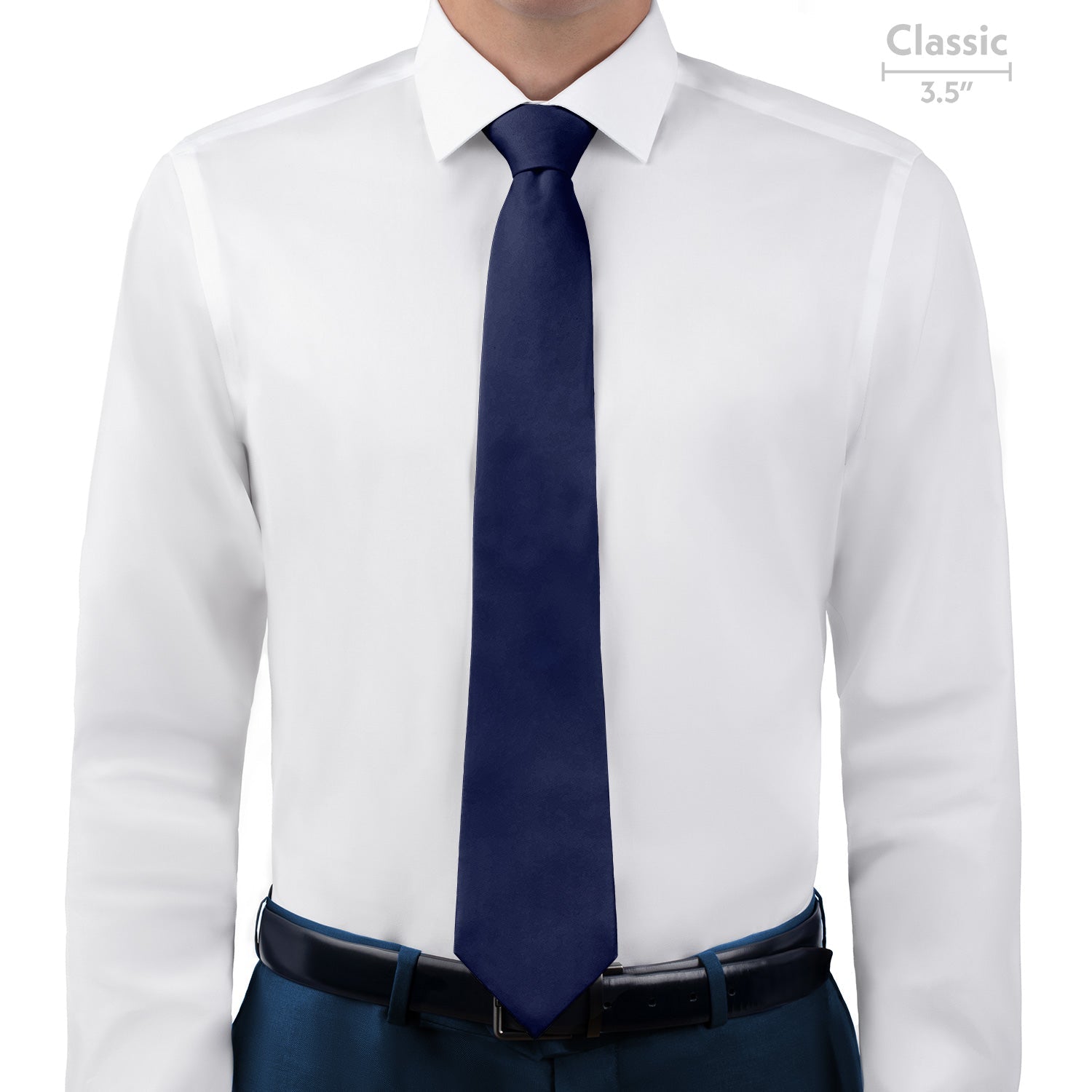 Solid KT Navy Necktie - Classic - Knotty Tie Co.