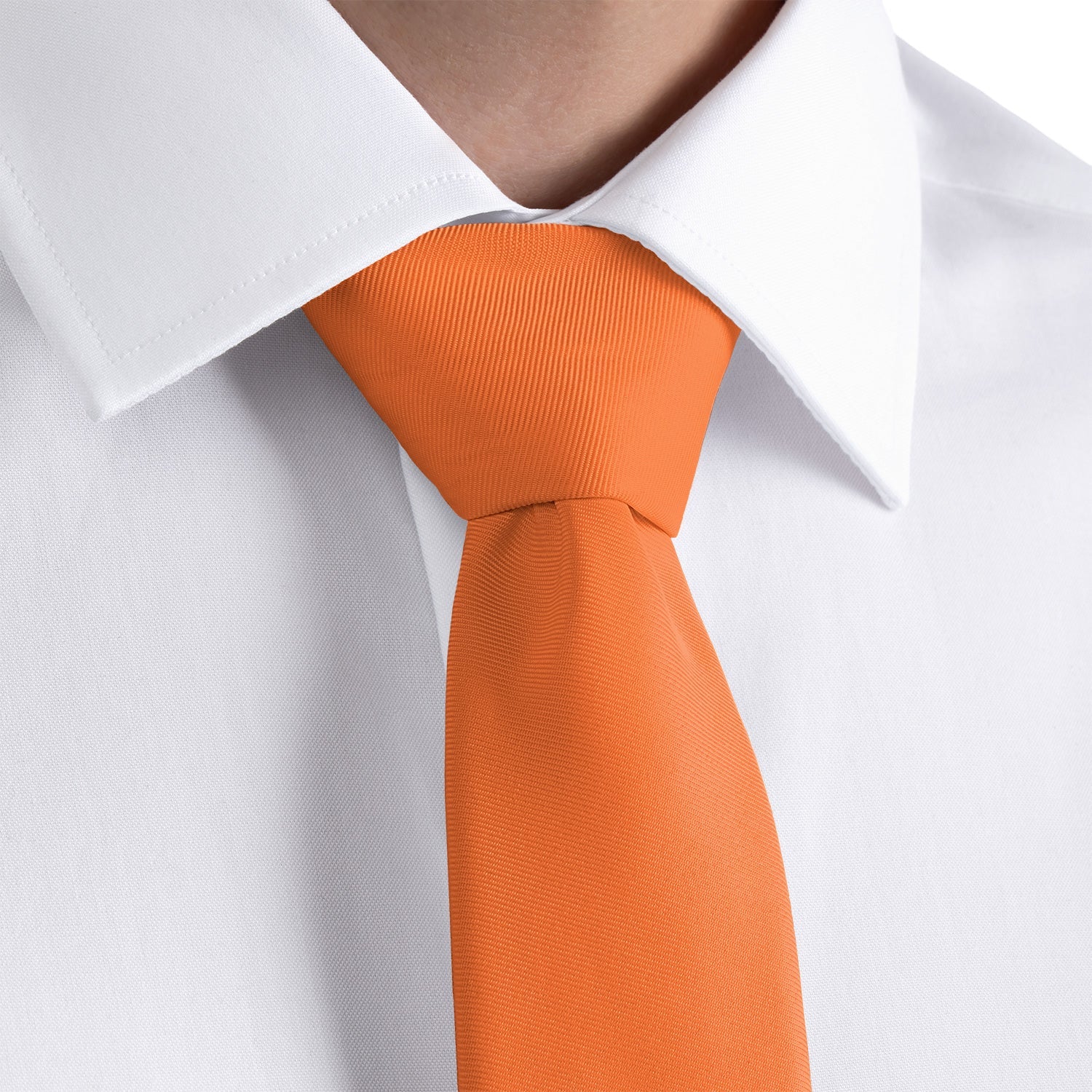 Solid KT Orange Necktie - Rolled - Knotty Tie Co.