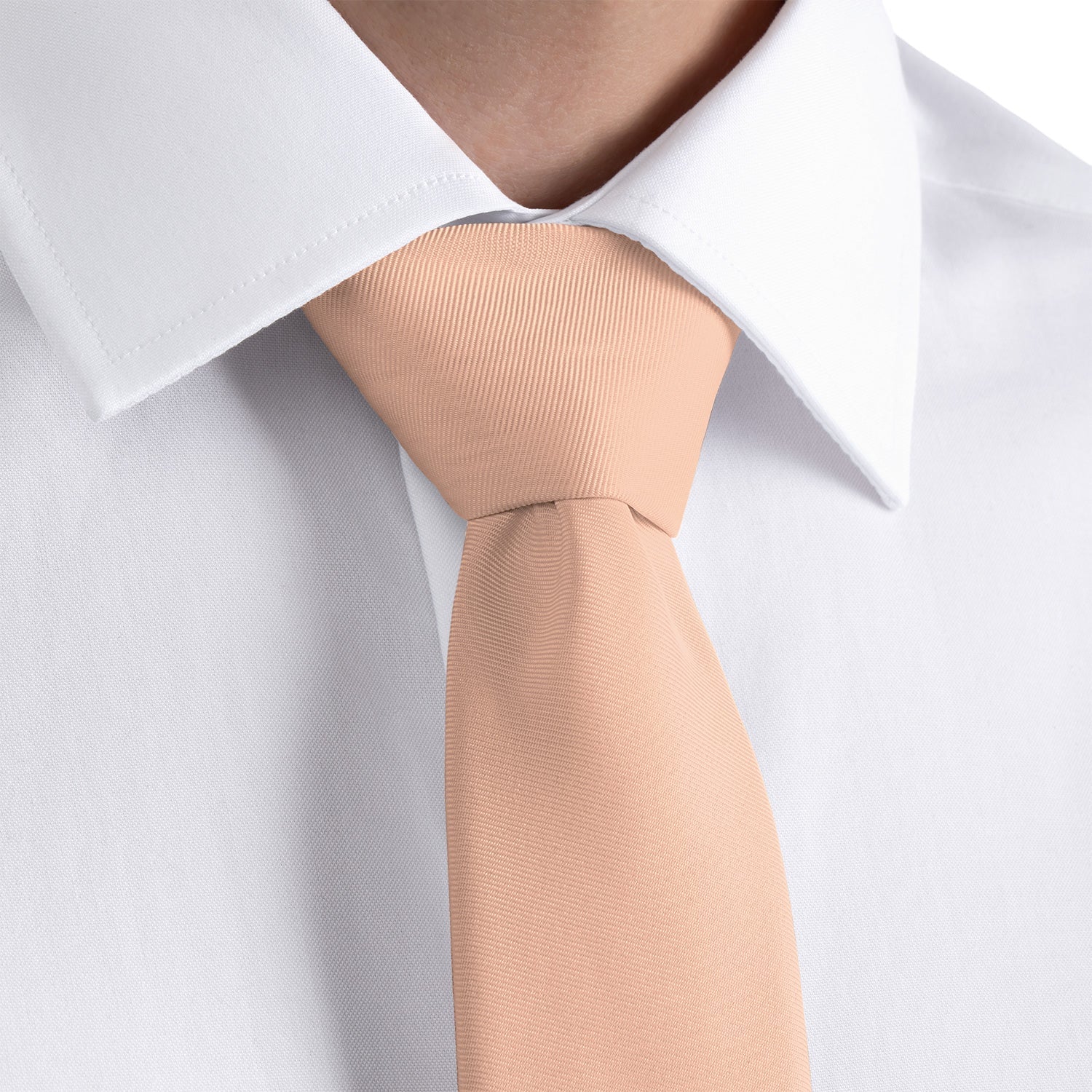 Solid KT Peach Necktie - Rolled - Knotty Tie Co.