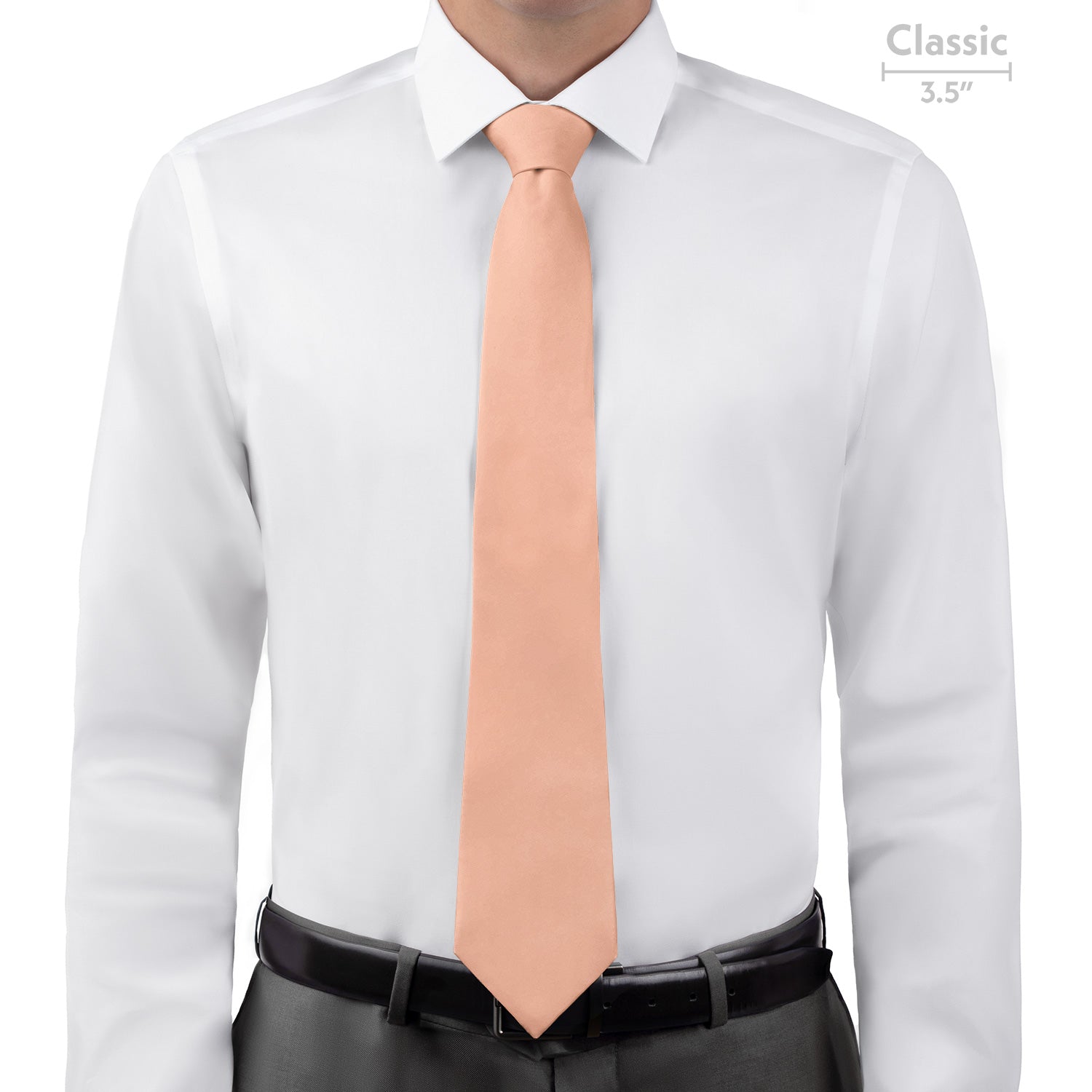 Solid KT Peach Necktie - Classic - Knotty Tie Co.