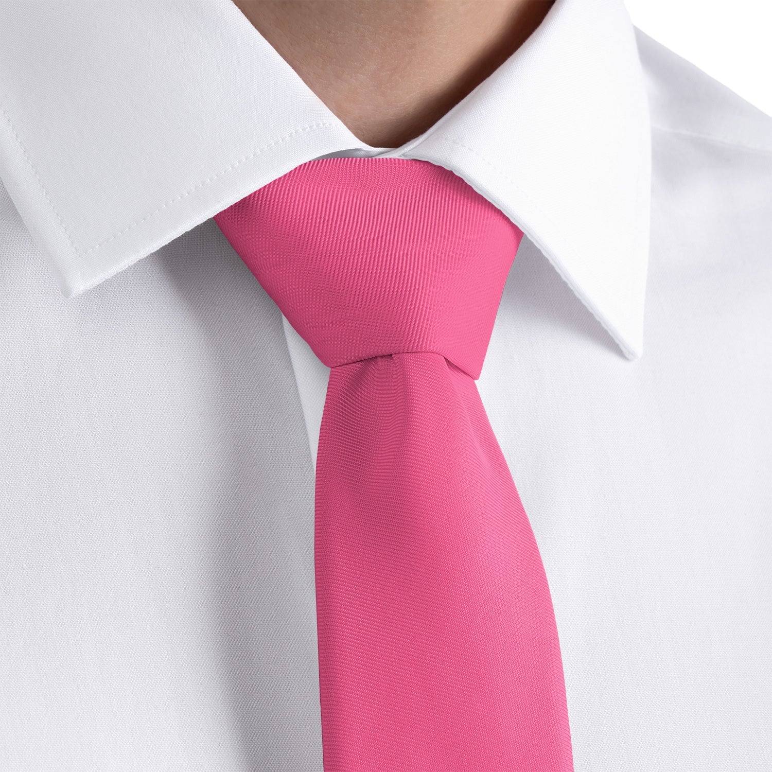 Solid KT Pink Necktie - Rolled - Knotty Tie Co.