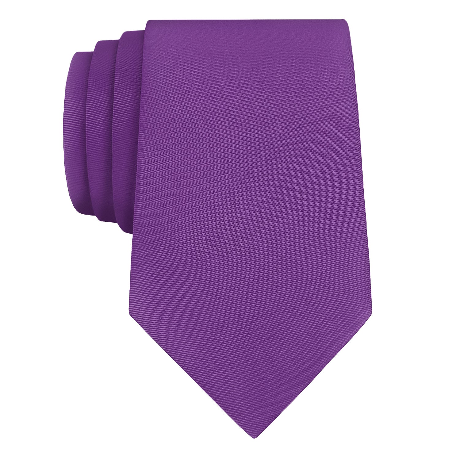 Solid KT Purple Necktie - Rolled - Knotty Tie Co.