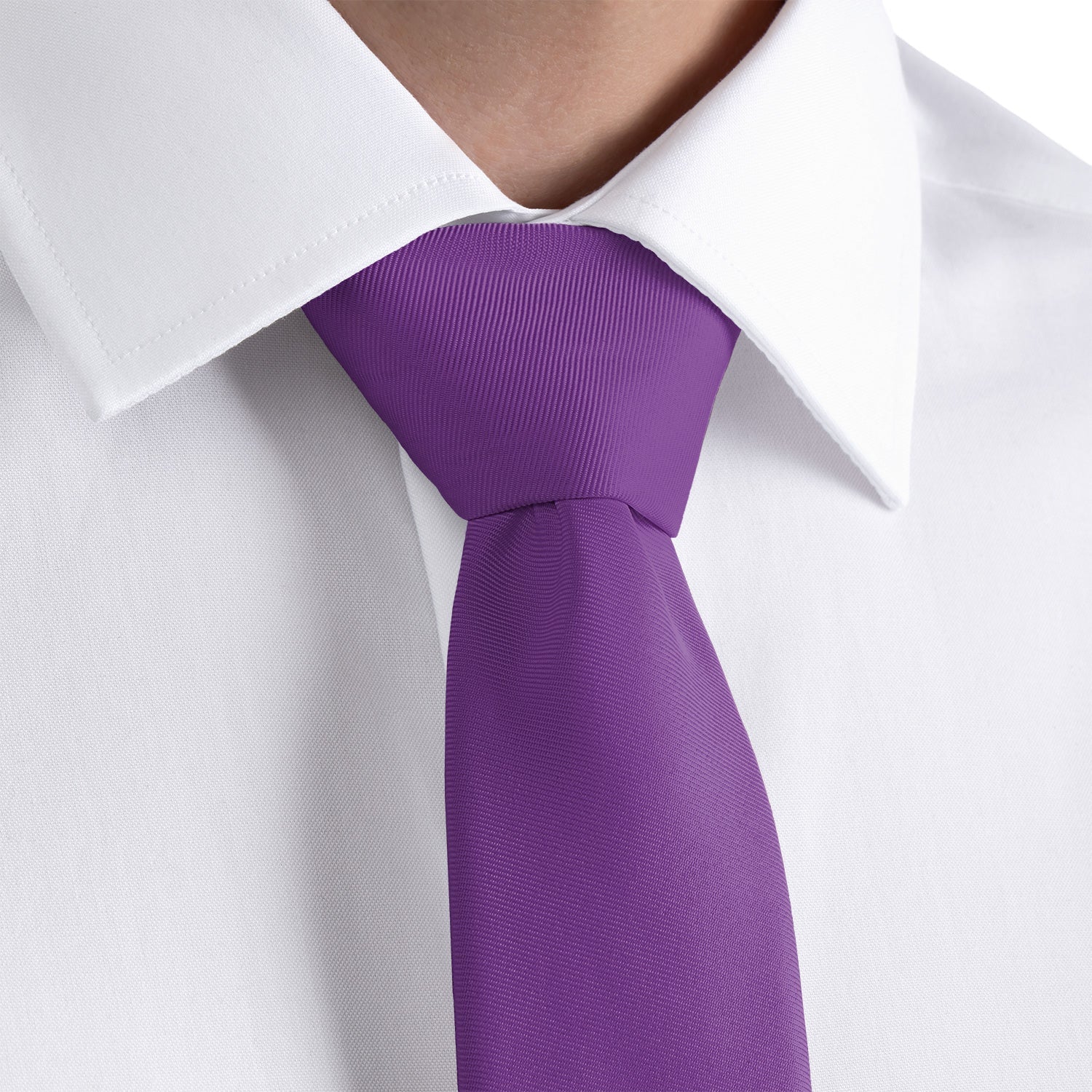 Solid KT Purple Necktie - Rolled - Knotty Tie Co.