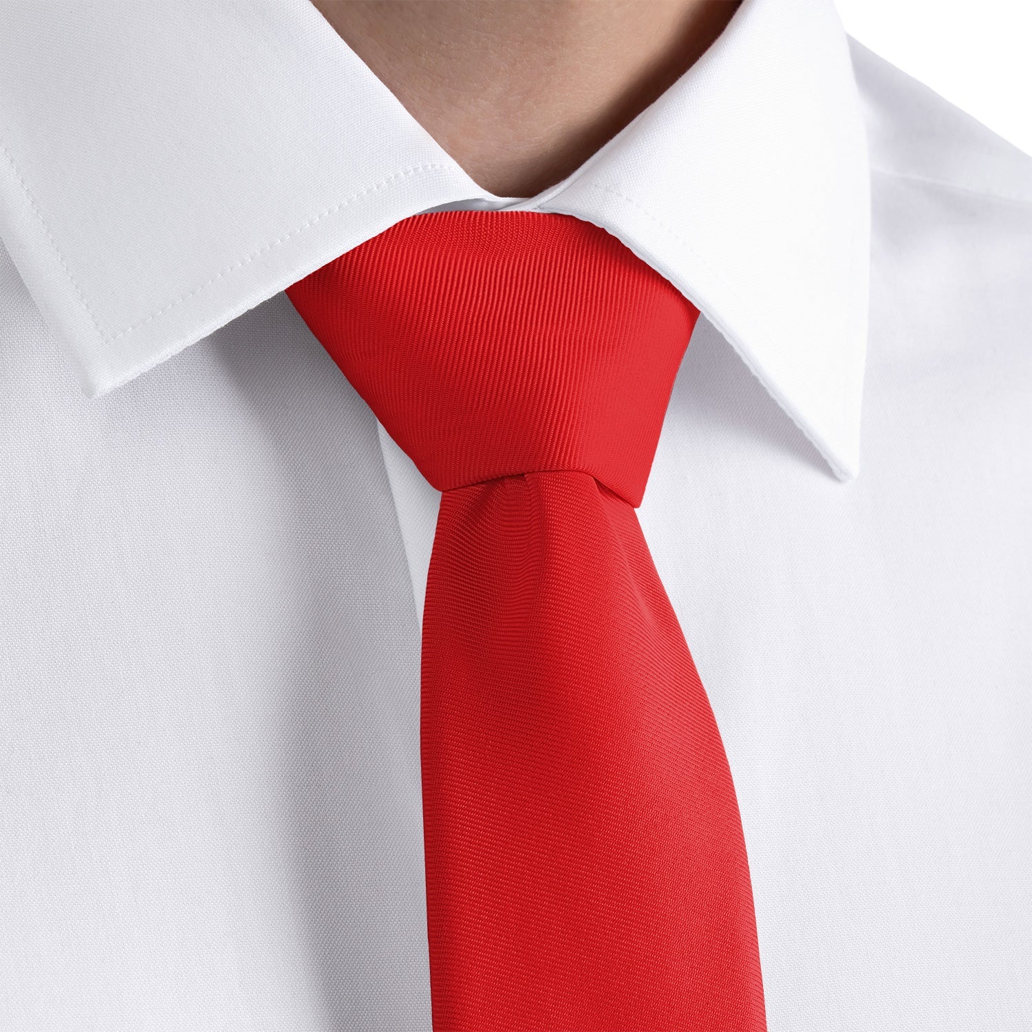 Solid KT Red Necktie - Rolled - Knotty Tie Co.