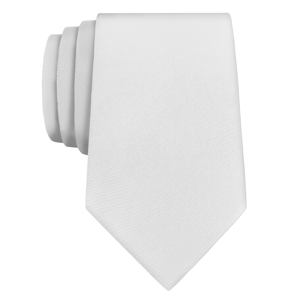 Solid KT White Necktie - Rolled - Knotty Tie Co.