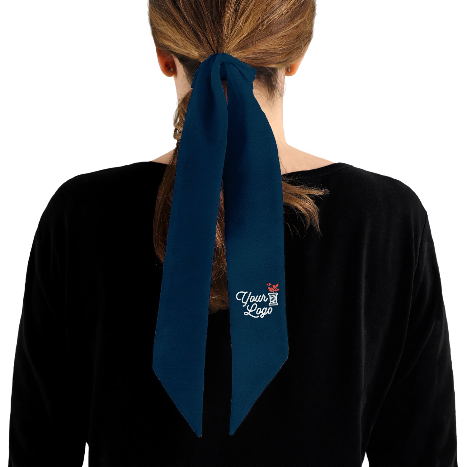 Solid 1 Hair Pony Tail Logo Scarf - Knotty Tie Co.