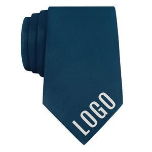 Custom Solid 3 Logo Tie - Rolled - Knotty Tie Co.