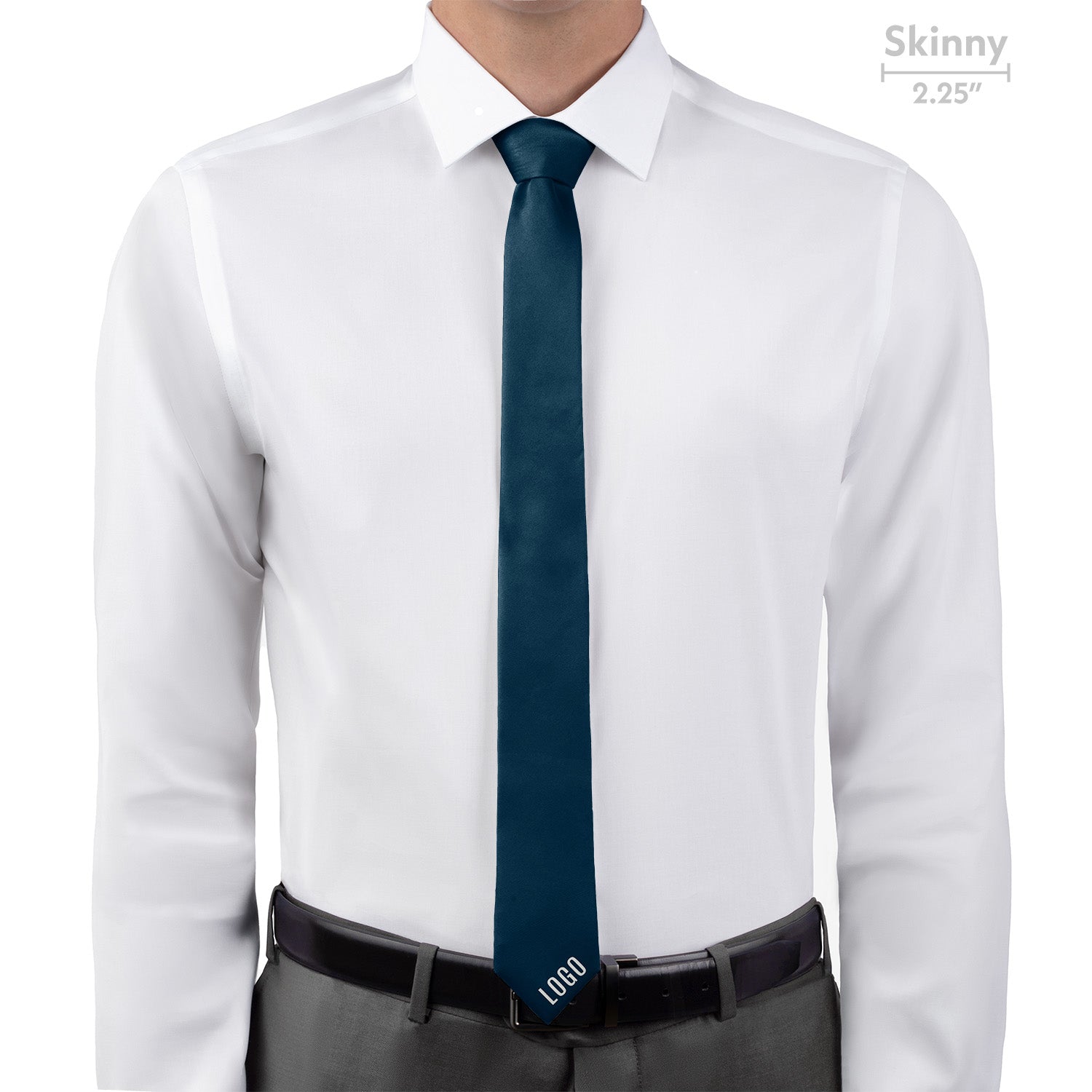 Custom Solid 3 Logo Tie - Skinny - Knotty Tie Co.