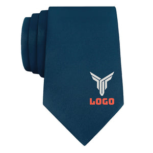 Custom Solid 4 Logo Tie - Rolled - Knotty Tie Co.