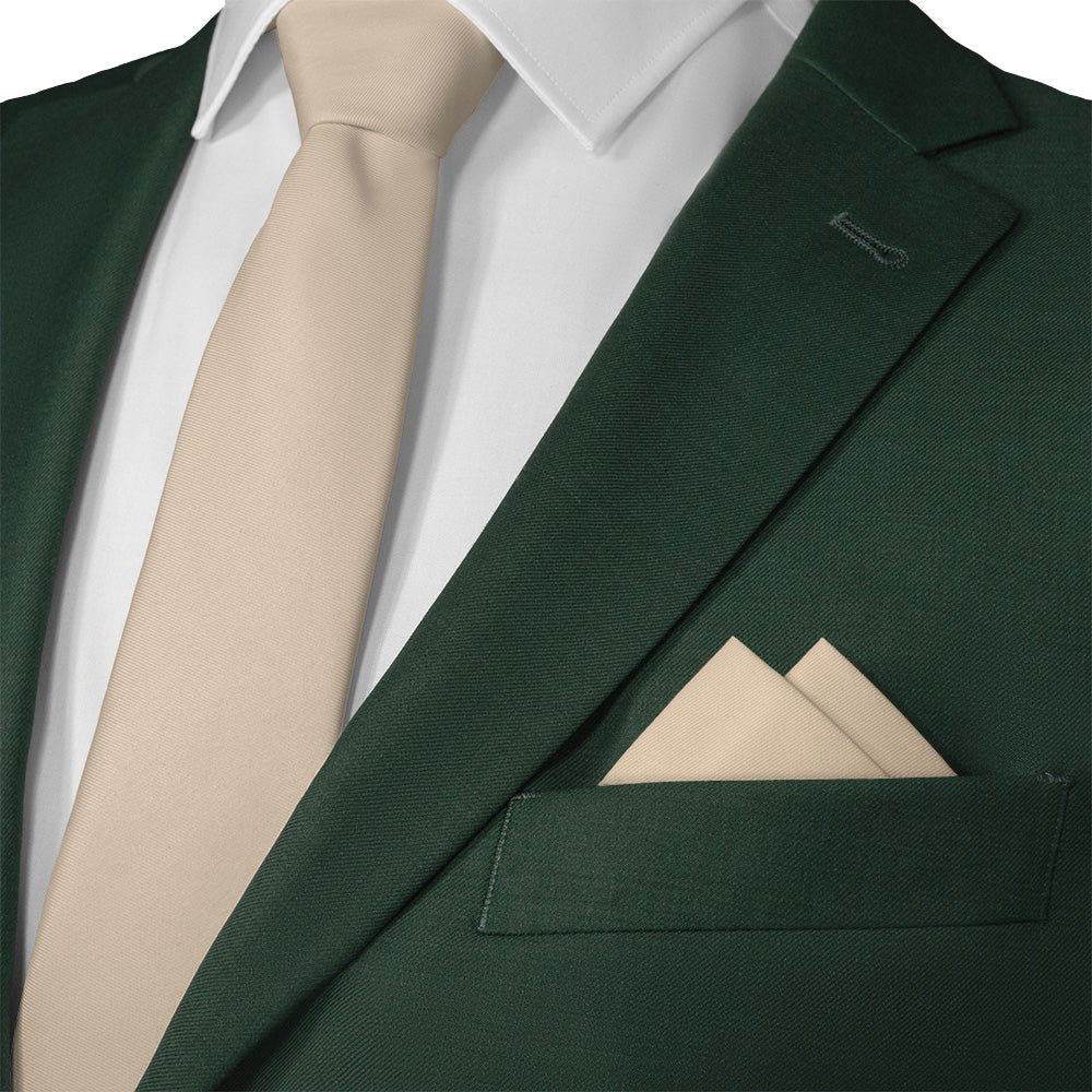 Solid KT Beige Pocket Square - 12" Square - Knotty Tie Co.