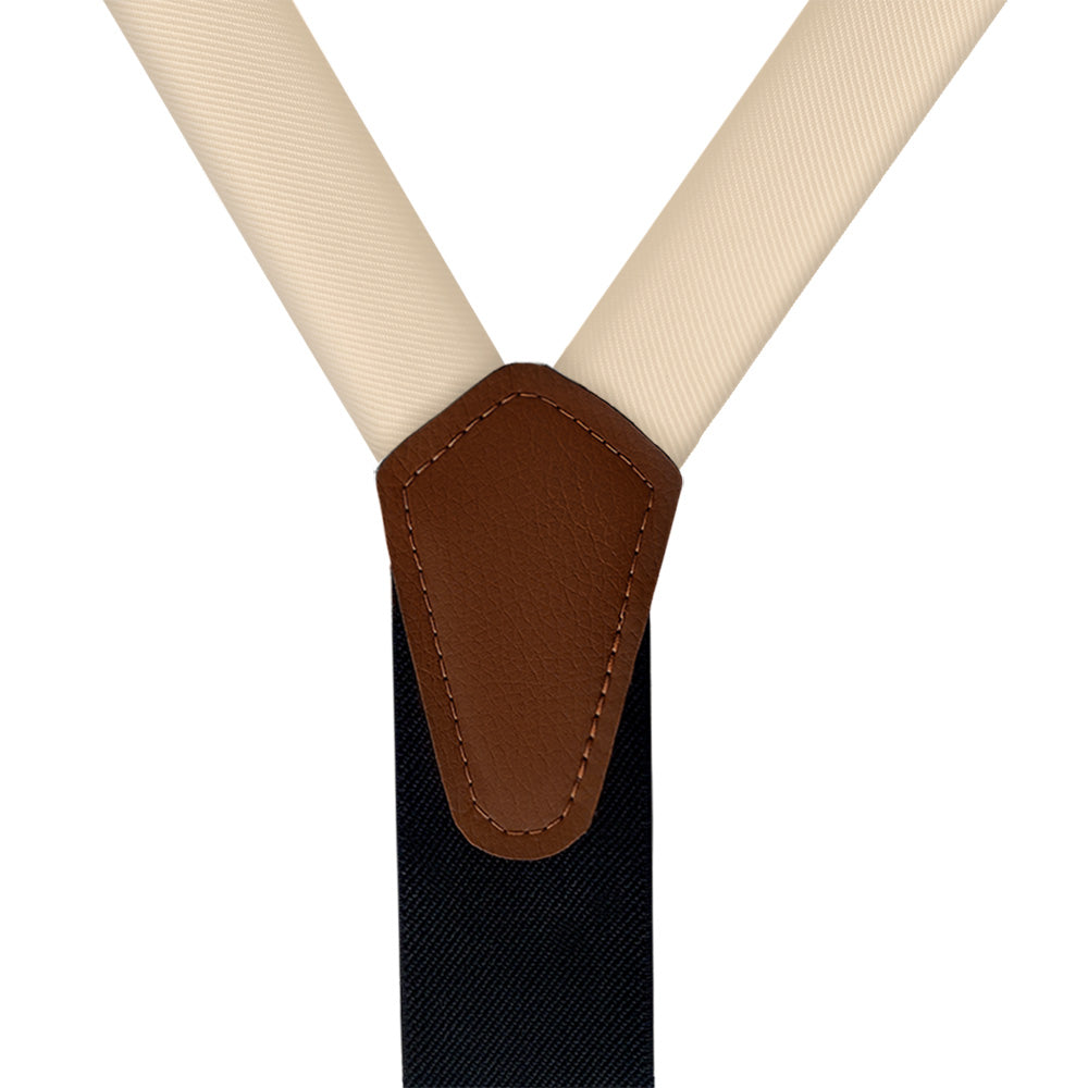 Solid KT Beige Suspenders - Vegan Leather Y-Back - Knotty Tie Co.