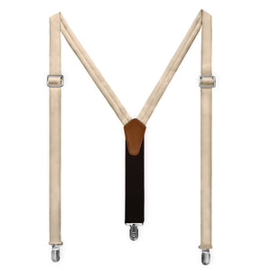 Solid KT Beige Suspenders - Full Front View - Knotty Tie Co.