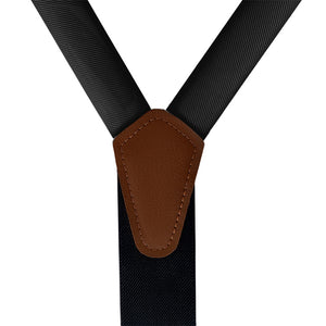 Solid KT Black Suspenders - Vegan Leather Y-Back - Knotty Tie Co.