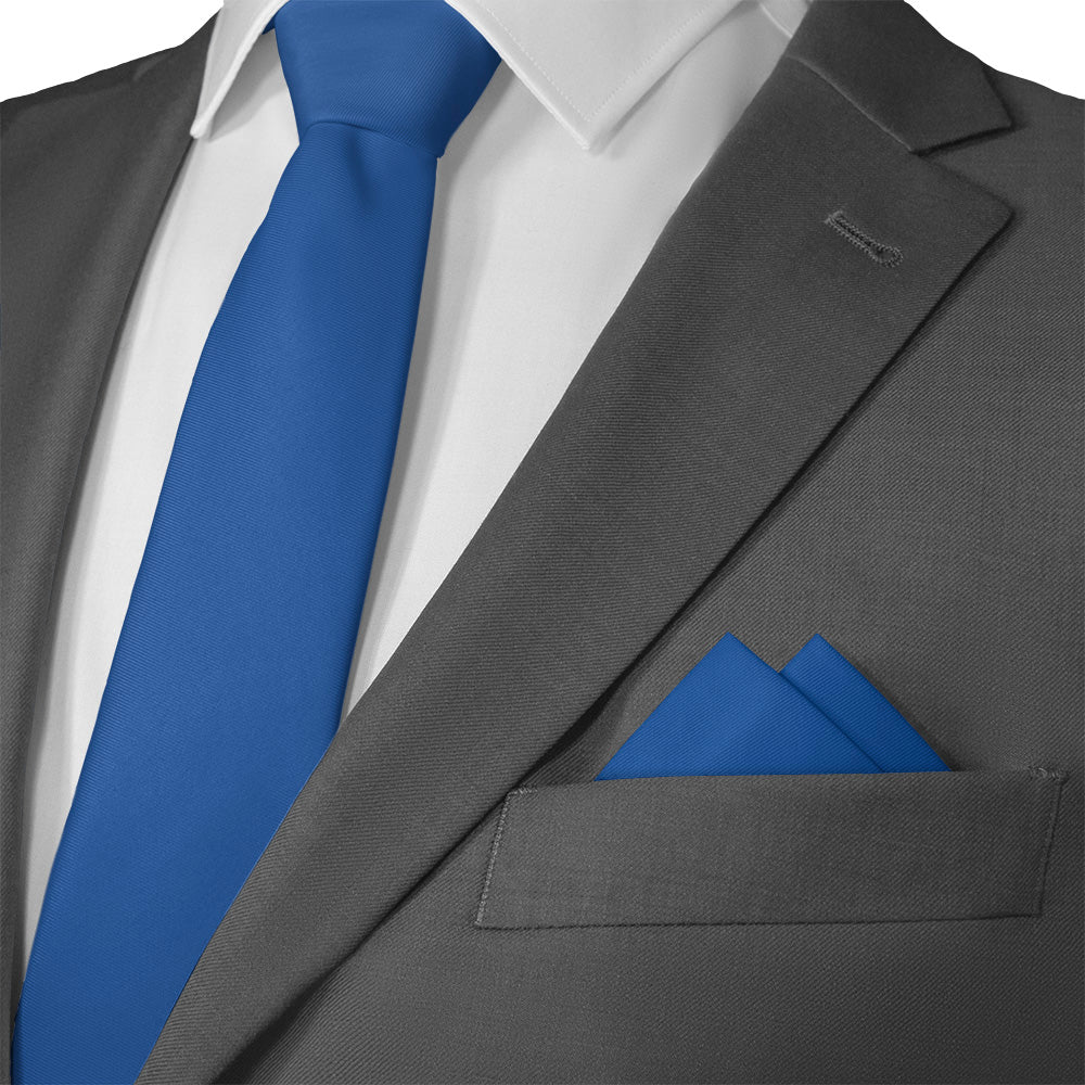 Solid KT Blue Pocket Square - 12" Square - Knotty Tie Co.