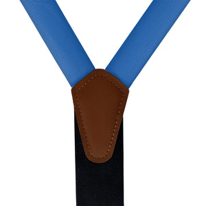 Solid KT Blue Suspenders - Vegan Leather Y-Back - Knotty Tie Co.