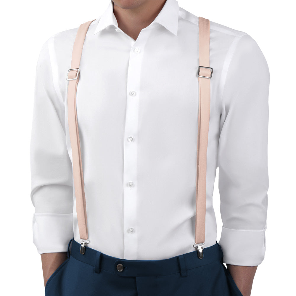 Solid KT Blush Pink Suspenders - Main View - Knotty Tie Co.