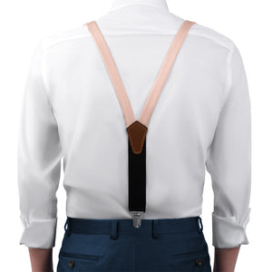 Solid KT Blush Pink Suspenders - On Model Front View - Knotty Tie Co.