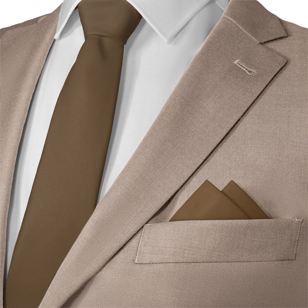 Solid KT Brown Pocket Square - 12" Square - Knotty Tie Co.