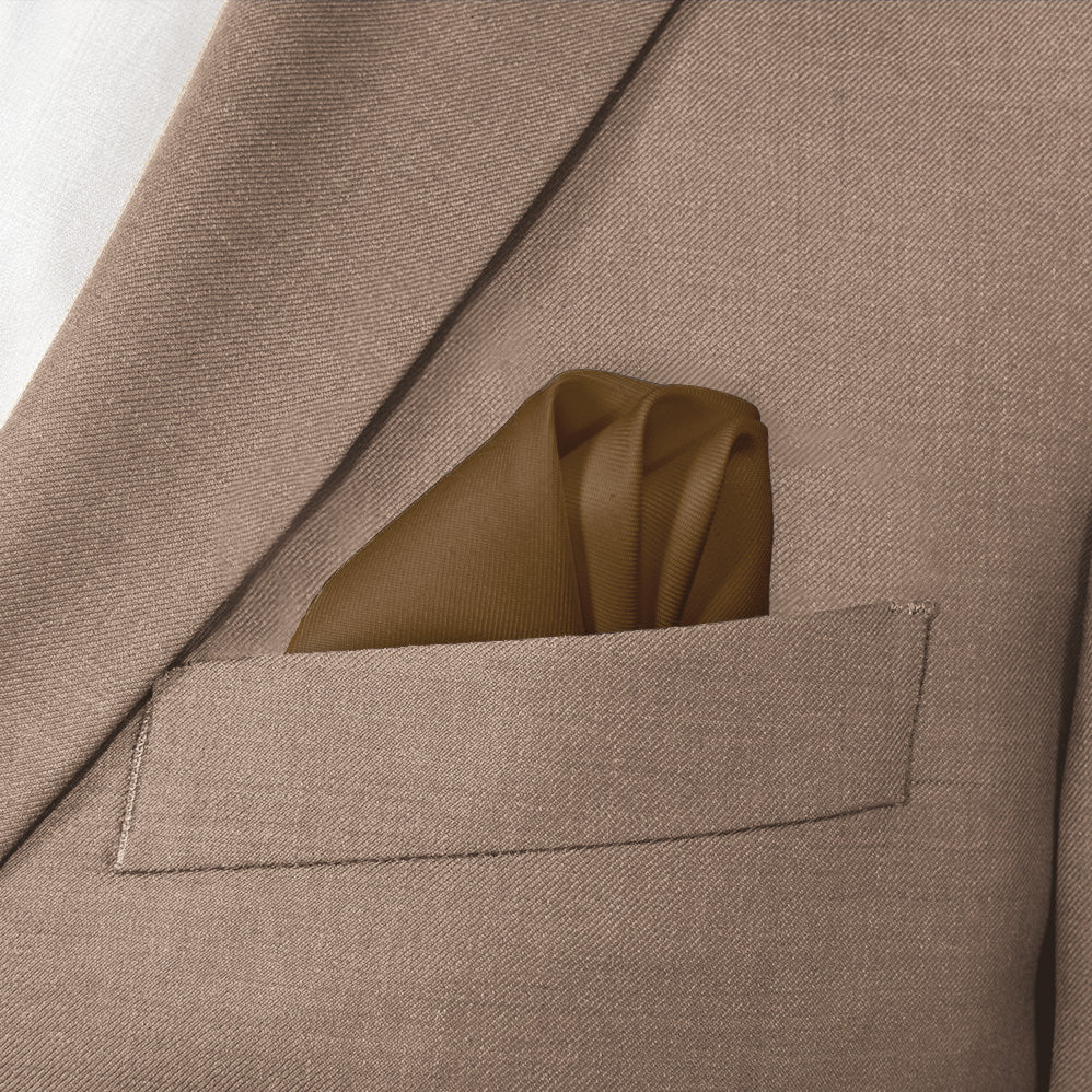 Solid KT Brown Pocket Square - Wave Fold - Knotty Tie Co.