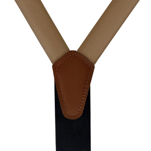 Solid KT Brown Suspenders - Vegan Leather Y-Back - Knotty Tie Co.