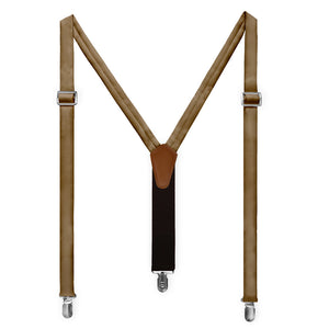 Solid KT Brown Suspenders - Full Front View - Knotty Tie Co.