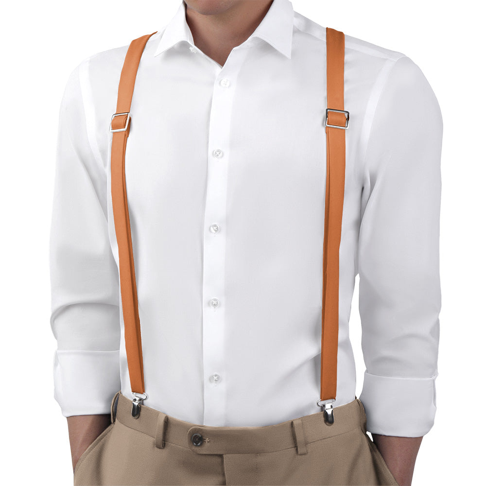 Solid KT Burnt Orange Suspenders - Main View - Knotty Tie Co.